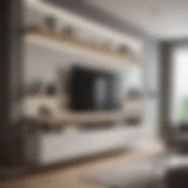 Elegant smart shelf integrated into modern living space