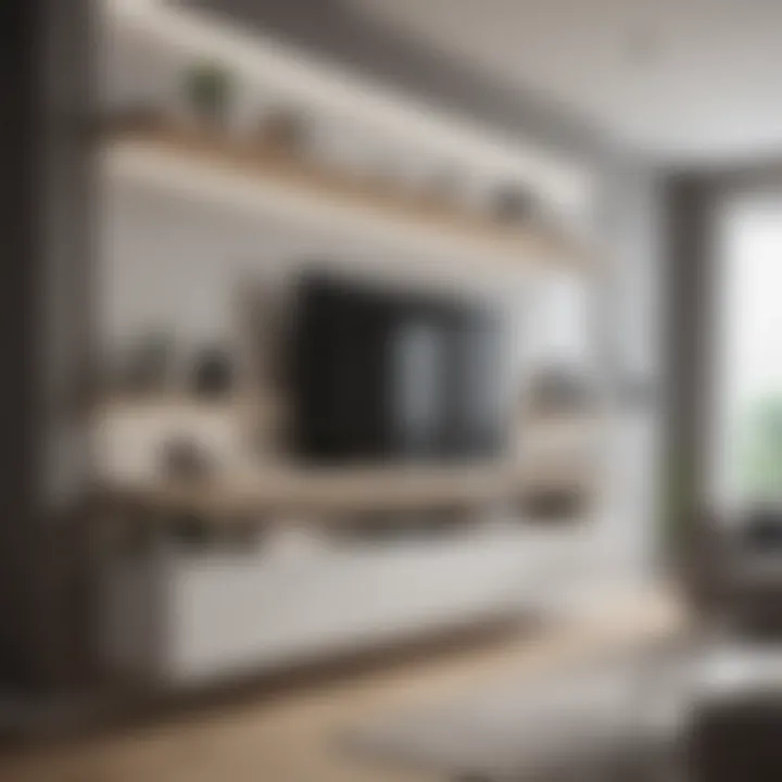 Elegant smart shelf integrated into modern living space