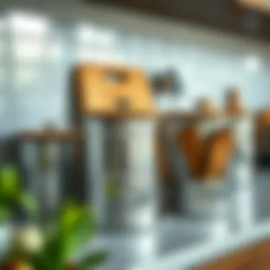 Aesthetic Kitchen Arrangement Stylish arrangement of steel storage containers enhancing kitchen aesthetics