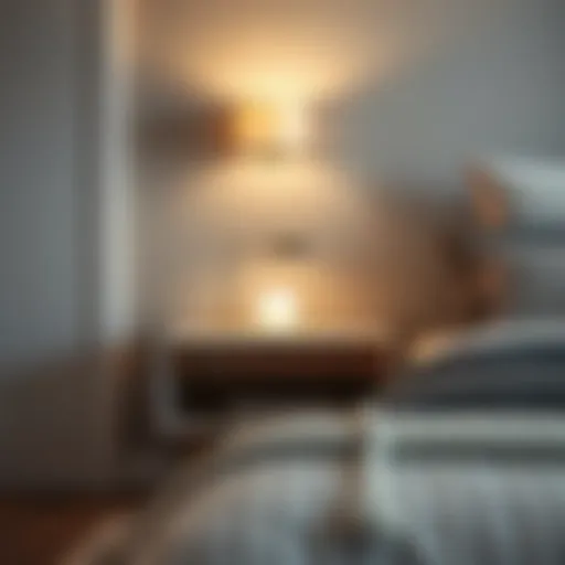 Stylish bedside table with decorative elements