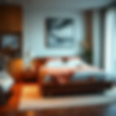 Stylish Living Area with High Base Bed Stylish living area featuring a high base bed and decor