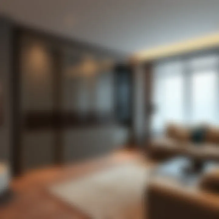 Sleek Design of a Sliding Wardrobe Stylish sliding wardrobe in a modern living room