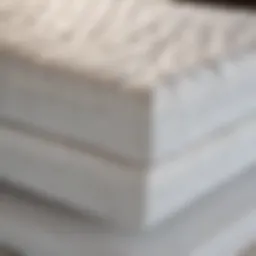 Close-up of an orthopedic mattress showcasing its layered structure
