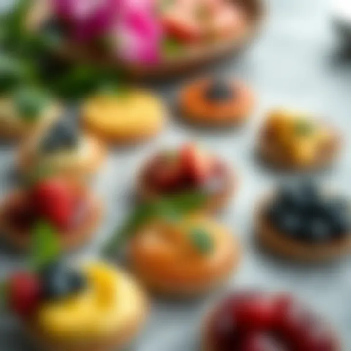 Variety of Tartlet Fillings Diverse tartlet fillings arrayed beautifully