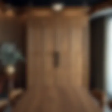 Craftsmanship in Wood Wooden wardrobe featuring intricate craftsmanship and warm tones.