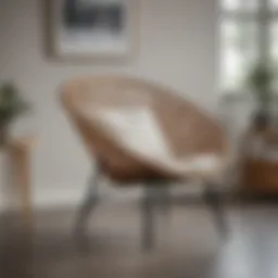 Elegant single rattan chair in a modern living room setting