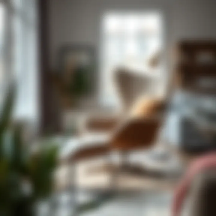 Charming Single Chair with Footrest in Stylish Home Cozy single chair with an extended footrest in a stylish interior
