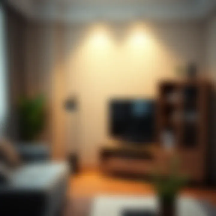 Space-Saving Solutions Compact television unit in a small apartment