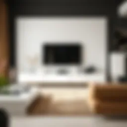 Modern television unit in a stylish living room