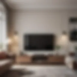 Elegant modern TV unit in a sophisticated living room setting