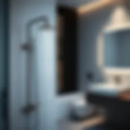 Elegant vacuum shower head holder in a modern bathroom setting