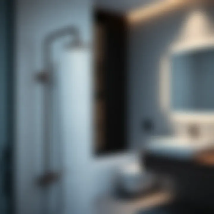 Modern Aesthetic of Vacuum Shower Head Holder Elegant vacuum shower head holder in a modern bathroom setting