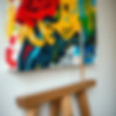 Vibrant Canvas Painting Details Close-up of a canvas painting showcasing vibrant colors and intricate details