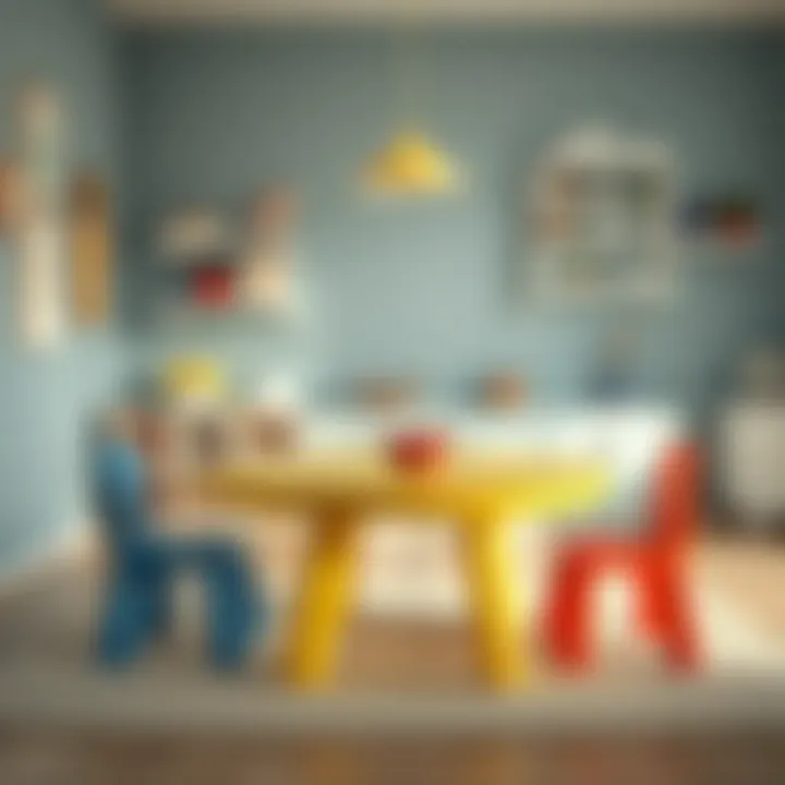 A Bright Addition to Play Spaces Vibrant plastic children's table in a bright playroom