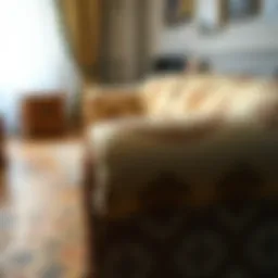 A vintage sofa cover showcasing intricate patterns