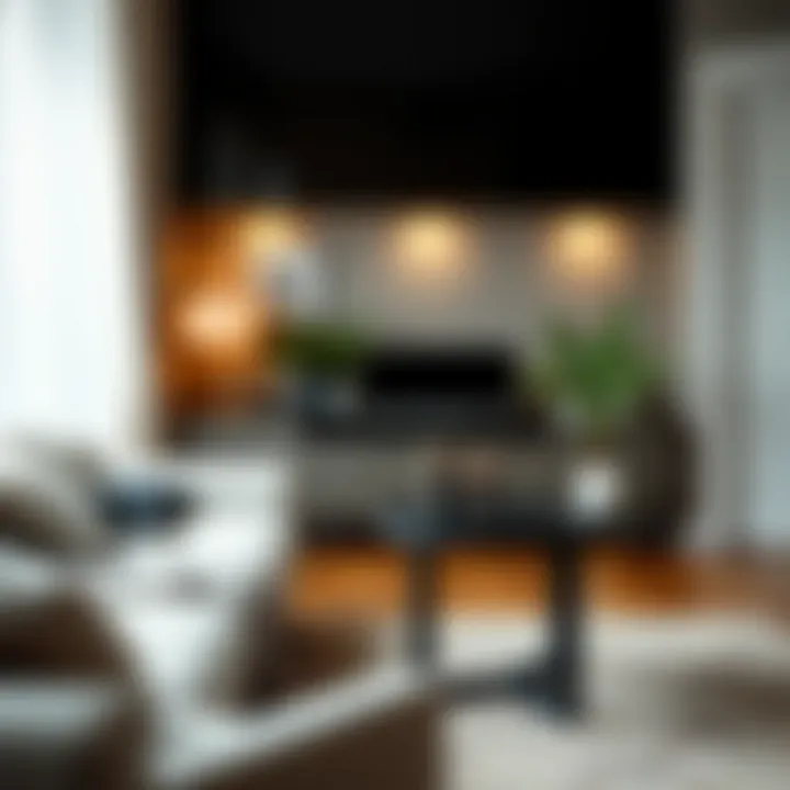 Elegant Black Side Table Design Elegant black side table in a modern living room setting