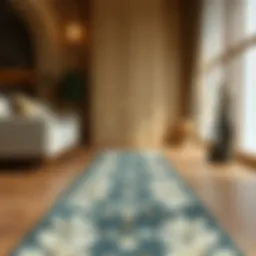 Elegant leaf pattern runner enhancing interior decor