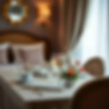 Elegant Bed Breakfast Table Elegant bed breakfast table set with fresh flowers