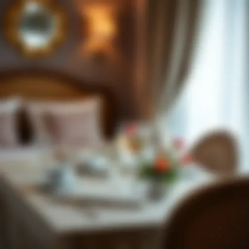 Elegant Bed Breakfast Table Elegant bed breakfast table set with fresh flowers