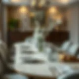 Elegant dining table set with sophisticated decor