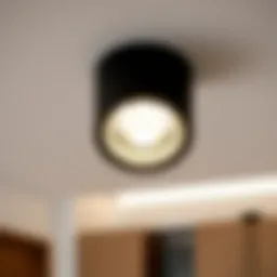 Elegant round spotlight enhancing modern interior design