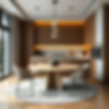 Modern Round Dining Table Design Modern designed round dining table in a contemporary kitchen