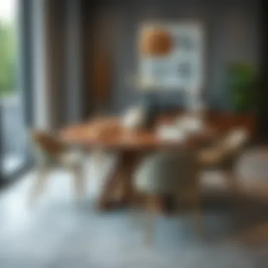 Stylish Round Dining Table with Sustainable Materials Stylish round dining table made from sustainable materials